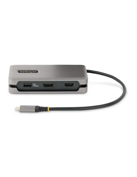 StarTech.com Adaptador Multipuertos USB-C - HDMI DP 4K a 60Hz - Hub Ladrón USB de 3 Puertos - Power Delivery de Paso de 100W -