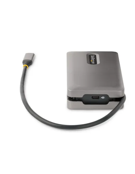StarTech.com Adaptador Multipuertos USB-C - HDMI DP 4K a 60Hz - Hub Ladrón USB de 3 Puertos - Power Delivery de Paso de 100W -