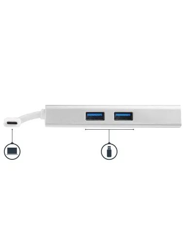 StarTech.com Adaptador Multipuertos USB-C - Docking Station Portátil USB-C 4K HDMI - Entrega de Potencia 60W - GbE - Hub 2x