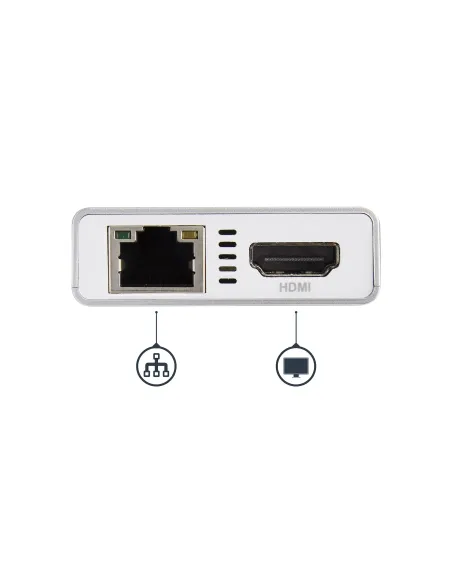 StarTech.com Adaptador Multipuertos USB-C - Docking Station Portátil USB-C 4K HDMI - Entrega de Potencia 60W - GbE - Hub 2x