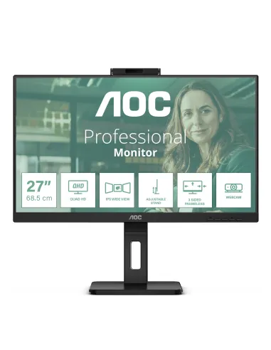 AOC Q27P3QW pantalla para PC 68,6 cm (27") 2560 x 1440 Pixeles Quad HD Negro