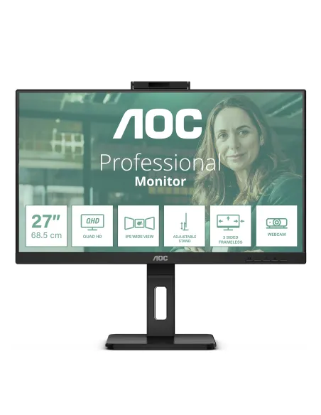 AOC Q27P3QW pantalla para PC 68,6 cm (27") 2560 x 1440 Pixeles Quad HD Negro