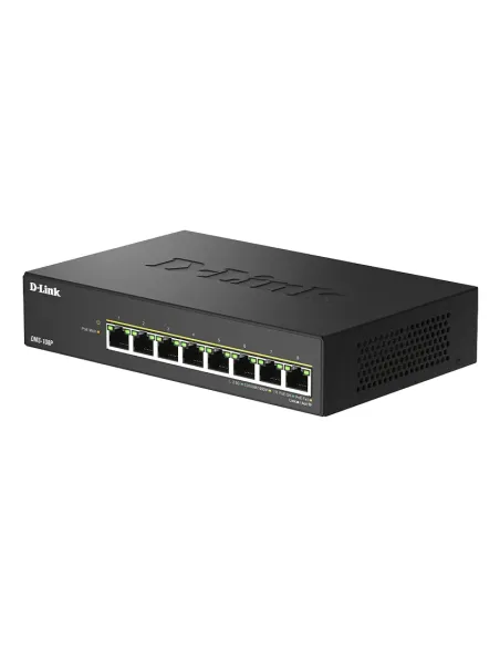 D-Link DMS-108P E switch No administrado 2.5G Ethernet (100 1000 2500) Energía sobre Ethernet (PoE) Negro