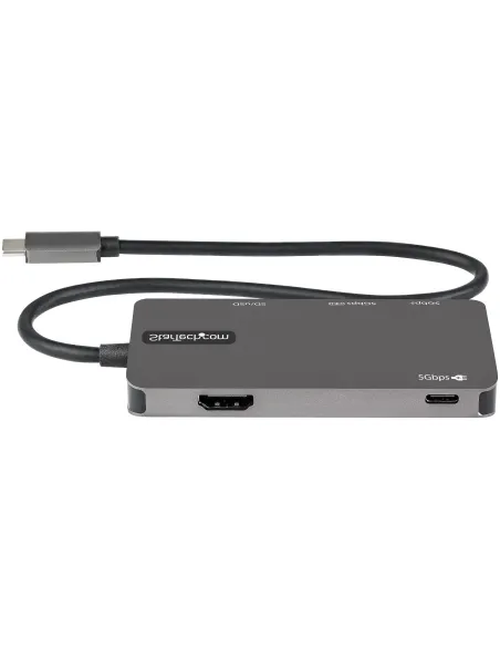 StarTech.com Adaptador Multipuertos USB C - USB C a HDMI de 4K - 100W de Entrega de Alimentación PD - SD - MicroSD - Hub Ladrón