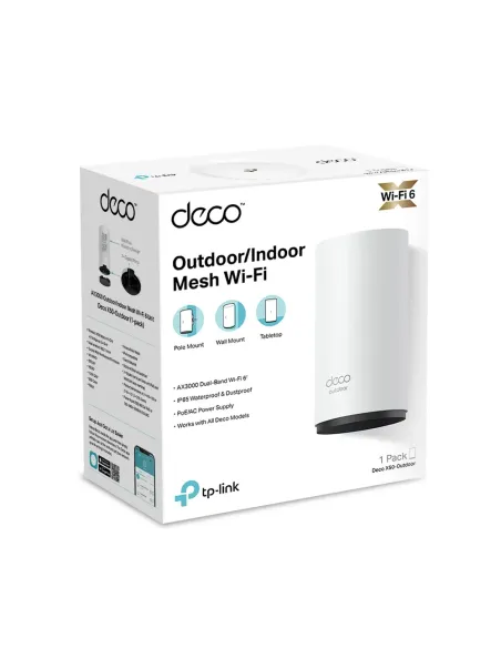 TP-Link Deco X50-Outdoor Doble banda (2,4 GHz   5 GHz) Wi-Fi 6 (802.11ax) Blanco 1 Interno