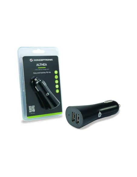 Conceptronic Cargador de coche USB de 2 puertos de 4,2 A
