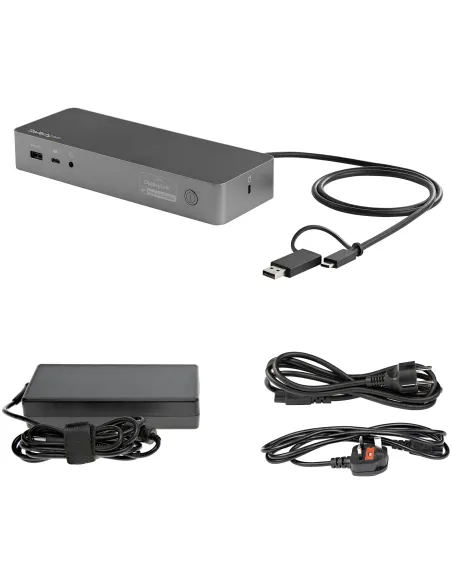 StarTech.com Docking Station Universal para Portátil - Replicador de Puertos Híbrido USB-C -A - 2x HDMI y DP 4K - PD 100W - Mac
