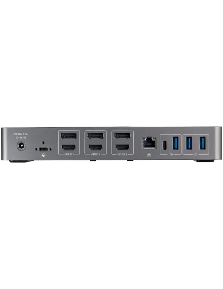 StarTech.com Docking Station USB-C y USB-A 10Gb - Replicador de Puertos Híbrido Universal para 3 Monitores DisplayPort y HDMI
