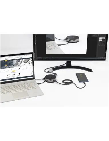 StarTech.com Adaptador Multipuertos USB-C - Docking Station USB 3.1 Gen 2 Tipo C con Vídeo HDMI, DisplayPort de 4K a 60Hz o VGA