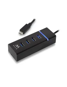 Ewent EW1137 hub de interfaz USB 3.2 Gen 1 (3.1 Gen 1) Type-C 5000 Mbit s Negro