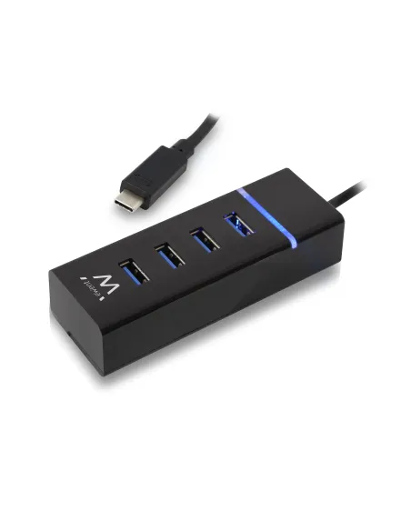 Ewent EW1137 hub de interfaz USB 3.2 Gen 1 (3.1 Gen 1) Type-C 5000 Mbit s Negro