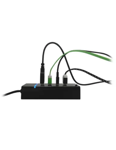 Ewent EW1137 hub de interfaz USB 3.2 Gen 1 (3.1 Gen 1) Type-C 5000 Mbit s Negro