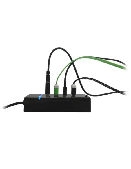 Ewent EW1137 hub de interfaz USB 3.2 Gen 1 (3.1 Gen 1) Type-C 5000 Mbit s Negro