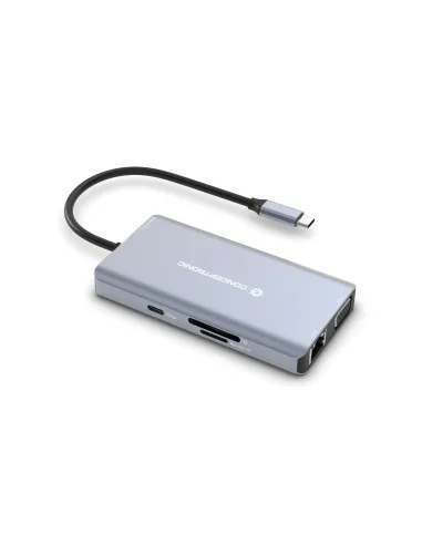 Conceptronic DONN20G base para portátil y replicador de puertos Alámbrico USB 3.2 Gen 1 (3.1 Gen 1) Type-C Gris