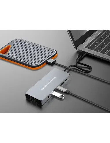 Conceptronic DONN22G base para portátil y replicador de puertos Alámbrico USB 3.2 Gen 2 (3.1 Gen 2) Type-C Gris