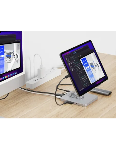 Conceptronic DONN26G mueble y soporte para dispositivo multimedia Plata Tableta Carro para administración de tabletas