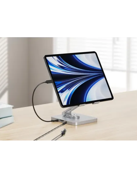 Conceptronic DONN26G mueble y soporte para dispositivo multimedia Plata Tableta Carro para administración de tabletas