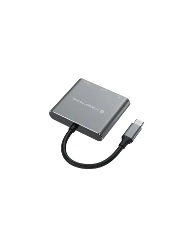 Conceptronic DONN18G base para portátil y replicador de puertos Alámbrico USB 3.2 Gen 1 (3.1 Gen 1) Type-C Gris