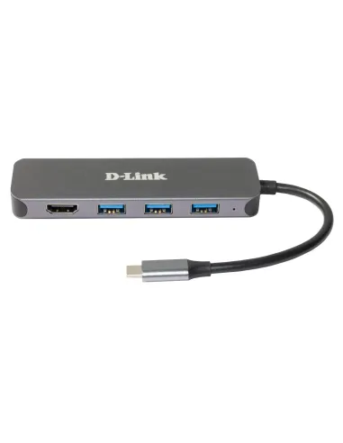 D-Link DUB-2333 base para portátil y replicador de puertos Alámbrico USB Tipo C Gris