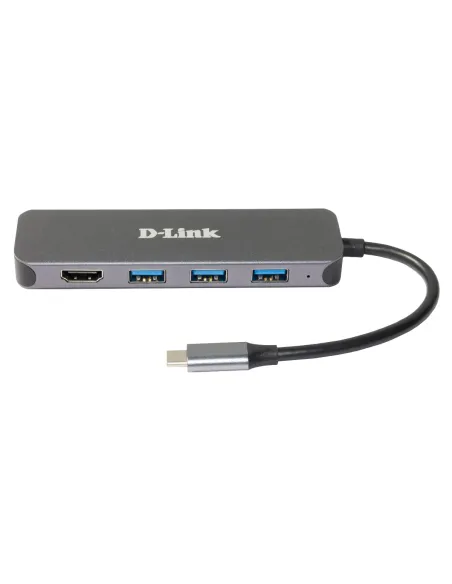D-Link DUB-2333 base para portátil y replicador de puertos Alámbrico USB Tipo C Gris
