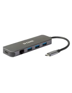 D-Link DUB-2334 base para portátil y replicador de puertos Alámbrico USB Tipo C Gris