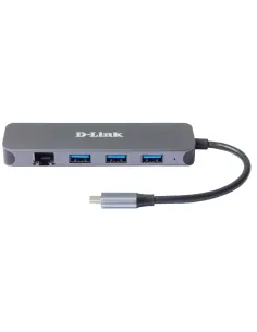 D-Link DUB-2334 base para portátil y replicador de puertos Alámbrico USB Tipo C Gris 2