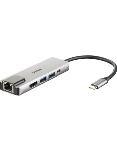 D-Link DUB-M520 base para portátil y replicador de puertos Alámbrico Thunderbolt 3 Aluminio