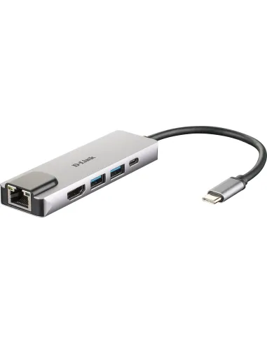 D-Link DUB-M520 base para portátil y replicador de puertos Alámbrico Thunderbolt 3 Aluminio