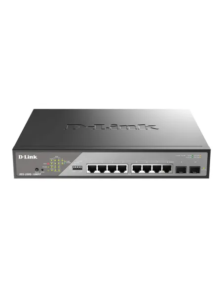 D-Link DSS-200G-10MPP switch Gestionado L2 Gigabit Ethernet (10 100 1000) Energía sobre Ethernet (PoE) 1U Negro, Gris