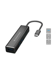 Conceptronic DONN08B base para portátil y replicador de puertos USB 3.2 Gen 1 (3.1 Gen 1) Type-C Negro