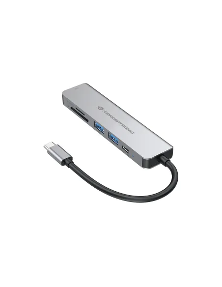 Conceptronic DONN02G base para portátil y replicador de puertos USB 3.2 Gen 1 (3.1 Gen 1) Type-C Aluminio