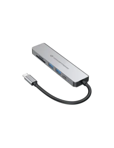 Conceptronic DONN02G base para portátil y replicador de puertos USB 3.2 Gen 1 (3.1 Gen 1) Type-C Aluminio