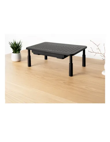 TooQ Soporte Elevador Multiusos para Monitor Portátil, Negro