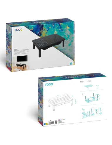 TooQ Soporte Elevador Multiusos para Monitor Portátil, Negro