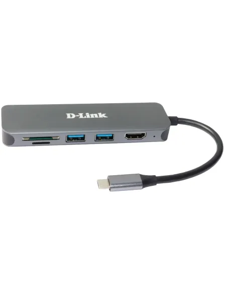 D-Link DUB-2327 base para portátil y replicador de puertos Alámbrico USB Tipo C Gris