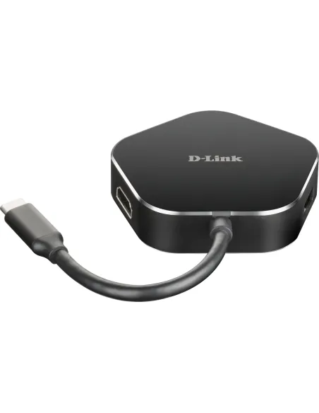 D-Link DUB-M420 base para portátil y replicador de puertos Alámbrico Thunderbolt 3 Aluminio, Negro