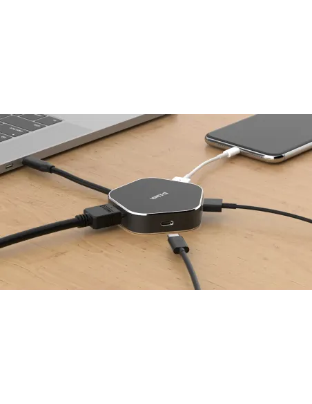 D-Link DUB-M420 base para portátil y replicador de puertos Alámbrico Thunderbolt 3 Aluminio, Negro