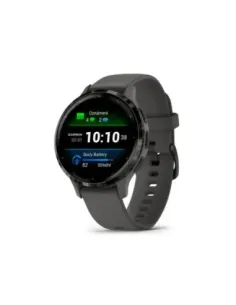 Garmin venu 3s reloj smartwatch 41mm bisel acero inoxidable gris con caja y correa de silicona gris