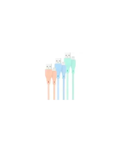 Cables USB 2.0 Lightning Nanocable 10.10.0401-A1/ USB Macho - Lightning Macho/ 1m/ 3 Unidades/ Rosa, Azul y Verde