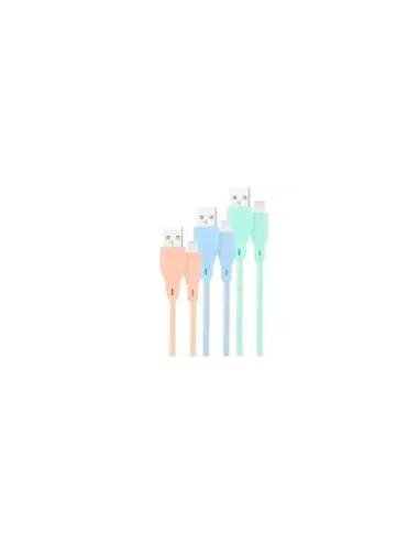 Cables USB 2.0 Lightning Nanocable 10.10.0401-CO1/ USB Macho - Lightning Macho/ 1m/ 3 Unidades/ Rosa, Azul y Verde