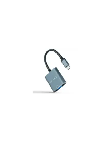 Conversor Nanocable 10.16.4101-G/ USB Tipo-C Macho - VGA Hembra/ 10cm/ Negro y Gris