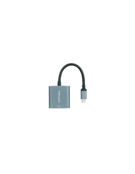 Cable Conversor Nanocable 10.16.4103-G/ USB Tipo-C Macho - DVI-D (24+1) Hembra/ 15cm/ Gris