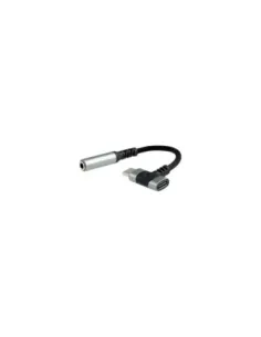 Cable Conversor Audio Nanocable 10.24.1207/ USB Tipo-C Macho - Jack 3.5/ USB Tipo-C Hembra/ 10cm/ Negro