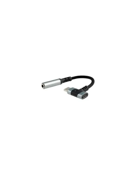 Cable Conversor Audio Nanocable 10.24.1207/ USB Tipo-C Macho - Jack 3.5/ USB Tipo-C Hembra/ 10cm/ Negro
