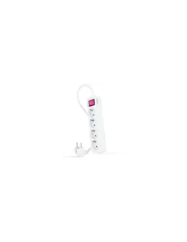 Regleta con Interruptor Nanocable 10.37.0004/ 4 Tomas de Corriente/ Cable 1.4m/ Blanca