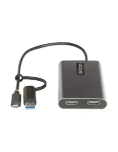 Adaptador usb tipo c - usb tipo a a 2x hdmi startech 0.3m -  macho - hembra -  gris