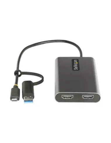 Adaptador usb tipo c - usb tipo a a 2x hdmi startech 0.3m -  macho - hembra -  gris