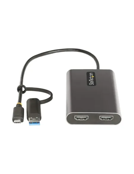 Adaptador usb tipo c - usb tipo a a 2x hdmi startech 0.3m -  macho - hembra -  gris