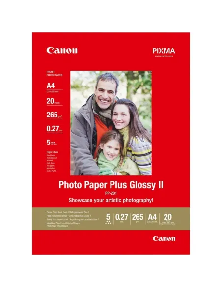Papel fotografico canon 2311b019 brillo ii plus pp - 201 a4 -  20 hojas