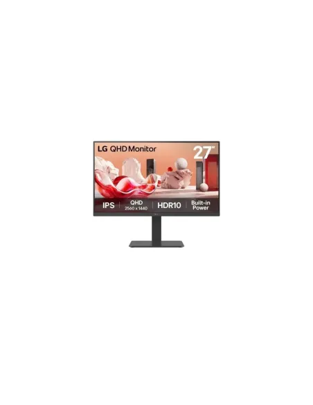 Monitor Profesional LG 27BA45QB-B 27"/ QHD/ Multimedia/ Regulable en altura/ Negro